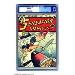 Sensation Comics #21 Rockford pedigree (DC, 1943) CGC VF/NM 9.0 Cream to off-white pages. The tit...