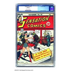 Sensation Comics #23 (DC, 1943) CGC VF 8.0 Off-white to white pages. The colors on this H.G. Pete...