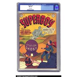 Superboy #20 (DC, 1952) CGC NM 9.4 Off-white pages. This great early Superboy cover features not...