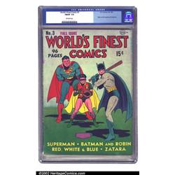 World's Finest Comics #3 (DC, 1941) CGC FN/VF 7.0 Off-white pages. This mammoth Golden Age DC has...