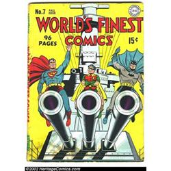 World's Finest Comics #7 (DC, 1942) Condition: Apparent FR. Here is one of the most classic of al...