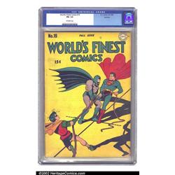 World's Finest Comics #19 Rockford pedigree (DC, 1945) CGC FN- 6.5 Off-white pages. One of our fe...