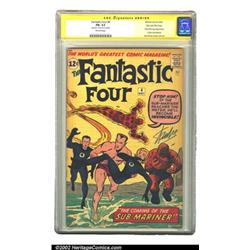 Fantastic Four #4 Stan Lee File Copy (Marvel, 1962) CGC FN- 5.5 Off-white pages. Signature Series...