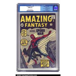 Amazing Fantasy #15 Curator pedigree (Marvel, 1962) CGC VF/NM 9.0 Off-white to white pages. "And...