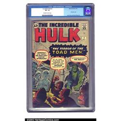 The Incredible Hulk #2 (Marvel, 1962) CGC VF- 7.5 Off-white to white pages. The Hulk turns green...