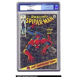 The Amazing Spider-Man #100 (Marvel, 1971) CGC NM+ 9.6 White pages. Spidey celebrates 100 issues...