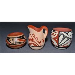 THREE JEMEZ POTTERY JARS