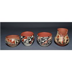 FOUR PIECES OF JEMEZ POTTERY