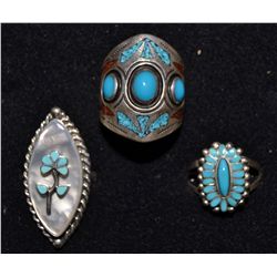 THREE NAVAJO SILVER RINGS