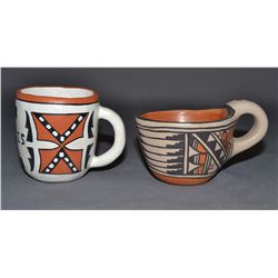 TWO  POTTERY CUPS