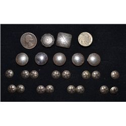 APPROX. 24 NAVAJO BUTTONS AND BUTTON COVERS