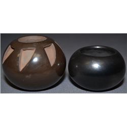 TWO SANTA CLARA POTTERY BOWLS