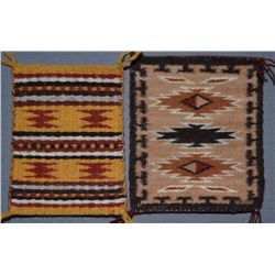 TWO MINI NAVAJO TEXTILES