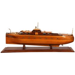 Hand Made Mahogany Model Boat