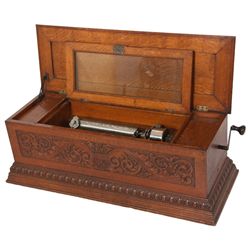 5 Cent Coin-op Carved Oak Cylinder Music Box