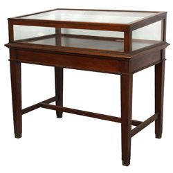 Walnut Lift Top Store Display Cabinet