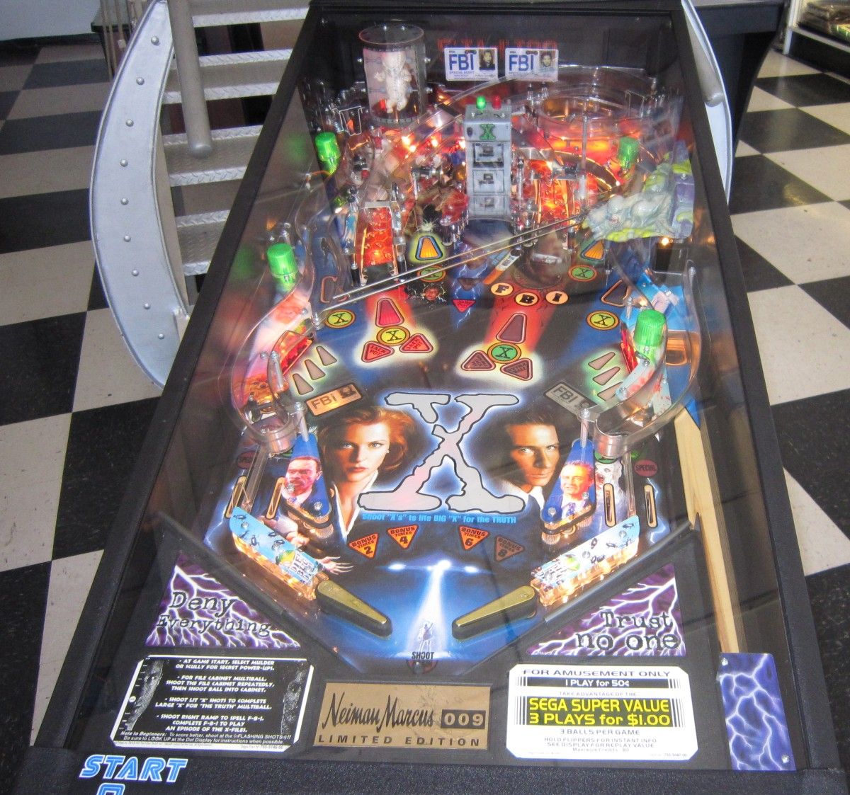 XFILES PINBALL by SEGA RARE NEIMAN MARCUS VERSION ONLY 12 EVER