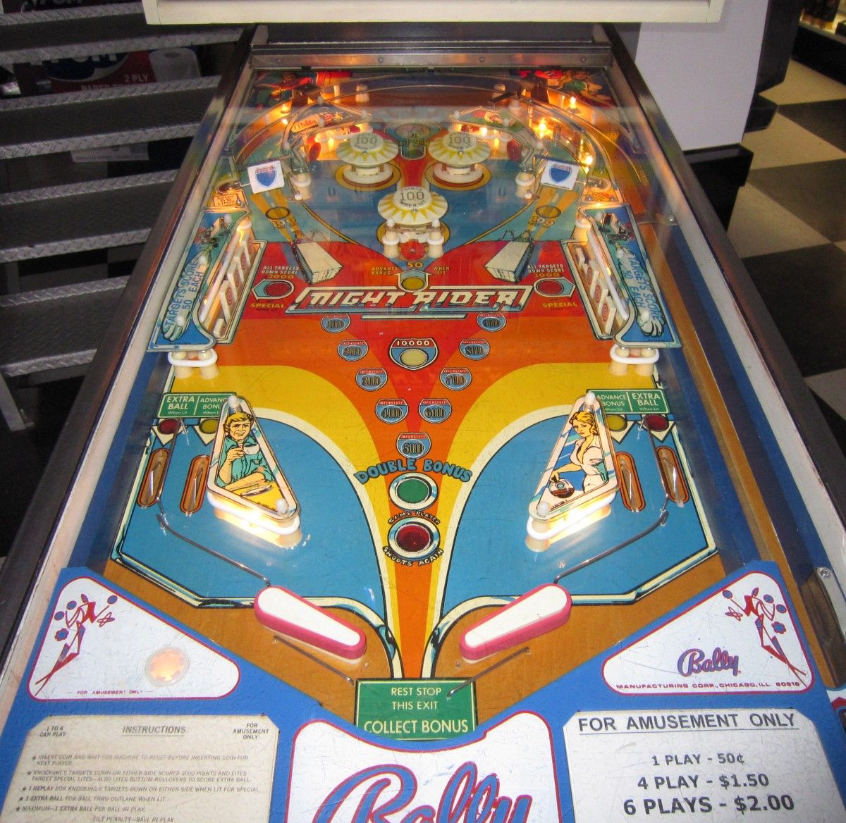 NIGHT RIDER PINBALL MACHINE BY BALLY ELECTRO MECHANICAL PIN