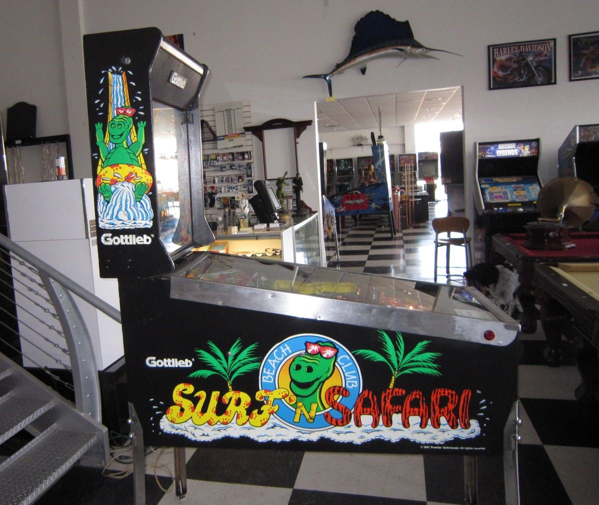 SURF'N SAFARI PINBALL MACHINE by GOTTLIEB SHOPPED FUN!