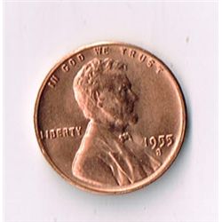 1955-S Red B/U Lincoln Wheat Penny