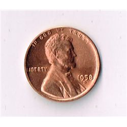 1958-D Red B/U Lincoln Wheat Penny