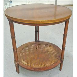 Small LL Bean style Oak and wicker table