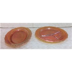 Carnival glass serving trays