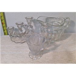Crystal Candle Holder and Pitcures
