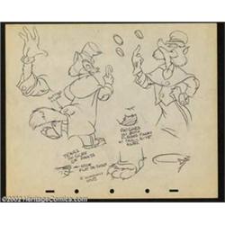 Pinnocchio (RKO, 1940). Model sheet for Honest John. This is one of the rarest pencils you'll eve...