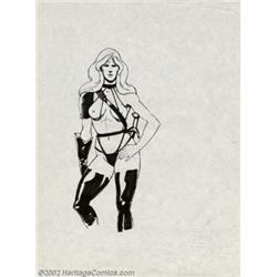 Heavy Metal (Columbia, 1981). Pen and ink drawing. This early pen and ink sketch of Taarna show t...