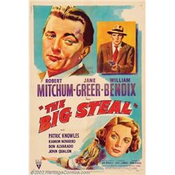 Big Steal (RKO, 1949). One Sheet (27" X 41"). Robert Mitchum and the beautiful Jane Greer re-team...
