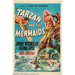 Tarzan and the Mermaids (RKO, 1948). One Sheet (27  X 41 ) .This was the last Tarzan film that Jo...