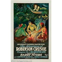 Adventures of Robinson Crusoe (Universal, 1922). One Sheet (27  X 41 ). Universal was an early pr...