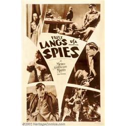 Spies (MGM - UFA, 1928). One Sheet (27  X 41 ). Fritz Lang, one of Germany's most celebrated dire...