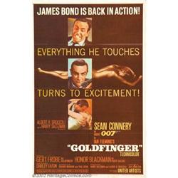 Goldfinger (United Artists, 1964). One Sheet (27" X 41"). The third installment in the series fou...