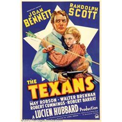 The Texans (Paramount, 1938). One Sheet (27" X 41"). Joan Bennett and Randolph Scott are featured...