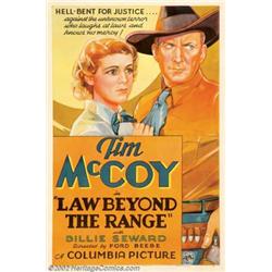 Law Beyond the Range (Columbia, 1935). One Sheet (27" X 41"). Recruited by Hollywood to provide I...