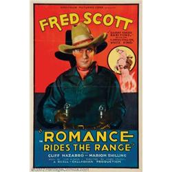 Romance Rides the Range (Spectrum, 1936). One Sheet (27" X 41"). Classic cowboy graphics make thi...