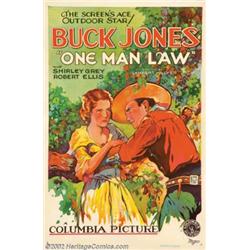 One Man Law (Columbia, 1932). One Sheet (27  X 41 ). Very Good/Fine on Linen.  Important notice:...