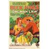 Image 1 : One Man Law (Columbia, 1932). One Sheet (27" X 41"). Very Good/Fine on Linen.  Important notice:...