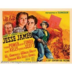 Jesse James (20th Century Fox, 1939). Half Sheet (22" X 28"). This highly glamorized epic western...