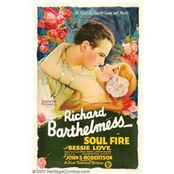 Soul Fire (First National, 1925). One Sheet (27" X 41"). By 1925 Richard Barthelmess was a big st...
