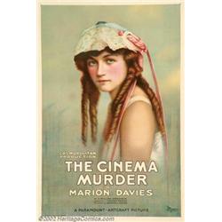 Cinema Murder (Paramount, 1919). One Sheet (27" X 41"). Marion Davies was one of the silent scree...