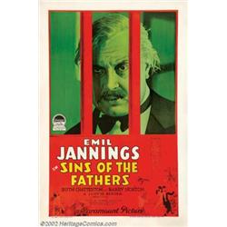 Sins of the Fathers (Paramount, 1928). One Sheet (27" X 41").German-born Emil Jannings won the fi...