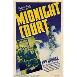 Midnight Court (Warner Brothers, 1937). One Sheet (27" X 41") This is one of Warner Brothers' cri...