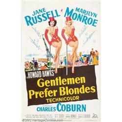 Gentlemen Prefer Blondes (20th Century Fox, 1953). One Sheet (27  X 41 ) Marilyn Monroe was at th...