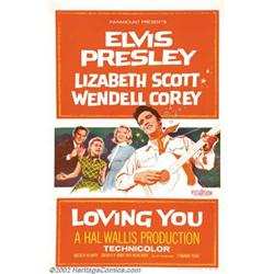 Loving You (Paramount, 1957). One Sheet (27" X 41") This tale of the meteoric rise to stardom of...