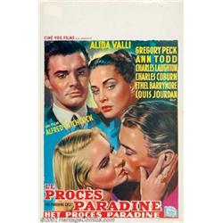Paradine Case, The (Selznick Releasing Organization, Inc., 1947). Belgian (14.5" X 22"). Alfred H...