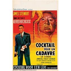 Rope (Warner Brothers, R-1950s). Belgian (14" X 21"). This is a fantastic poster for fans of Alfr...