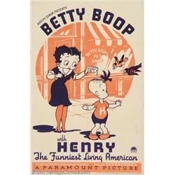 Betty Boop With Henry (Paramount, 1935). One Sheet (27" X 41"). Max and Dave Fleischer began thei...